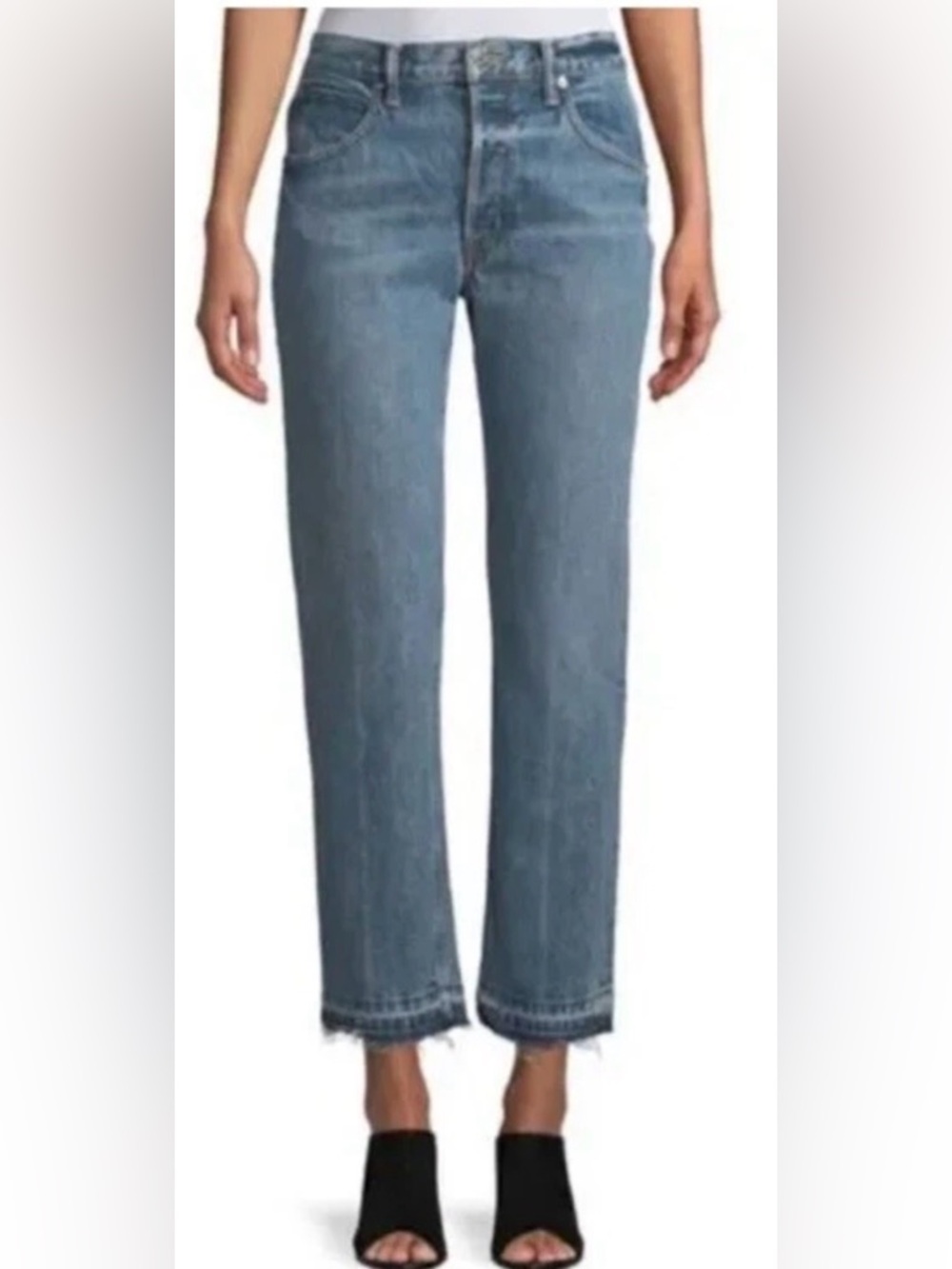 HELMUT LANG Women Straight Jean Creased Vintage Denim Size 25 S